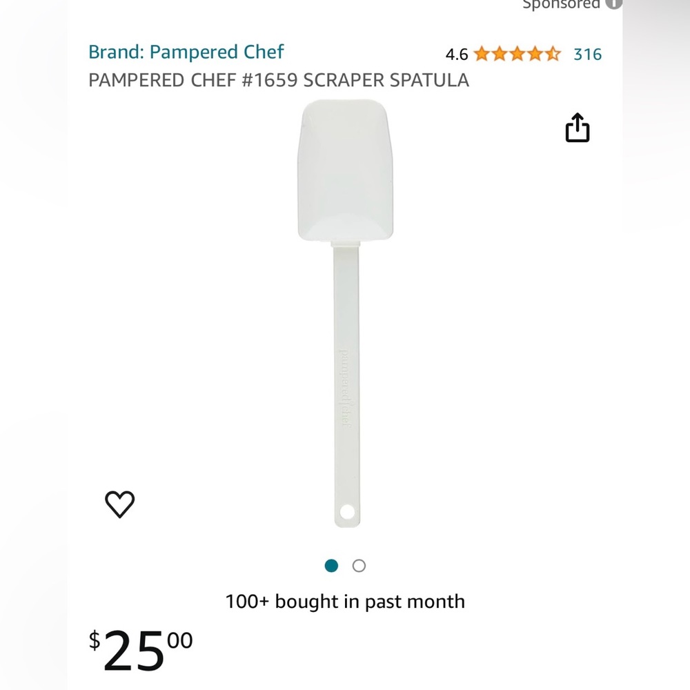 The Pampered Chef scraper spatula NWOT